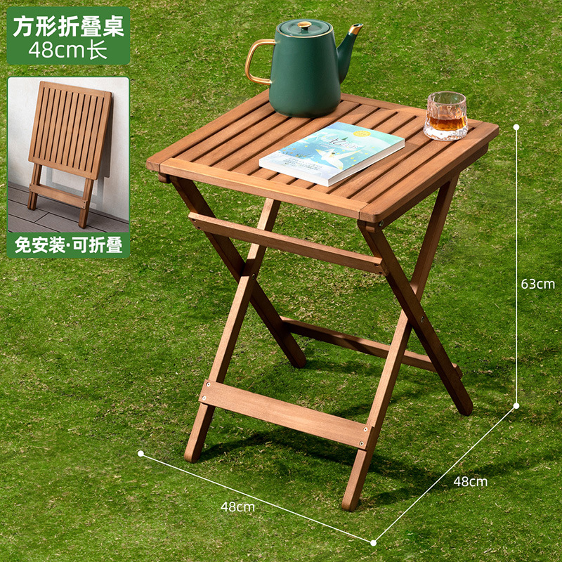 Складной стол из цельного дерева простой складной стол на открытом воздухе портативный стол ночной киоск маленький стол домашняя гостиная - [Сосновая] Складной стол (без установки)